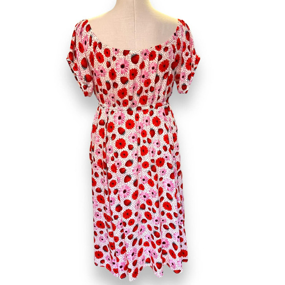 Torrid‎ 1 (1X 14/16) Retro Chic Strawberries & Flowers Off Shoulder Midi Dress - Picture 4 of 4
